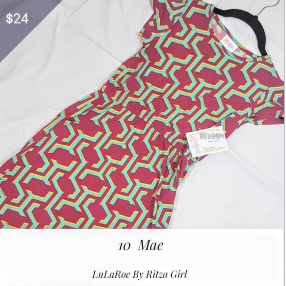 ʕ·ᴥ·ʔ NWT LuLaRoe size 10 Mae girls dress